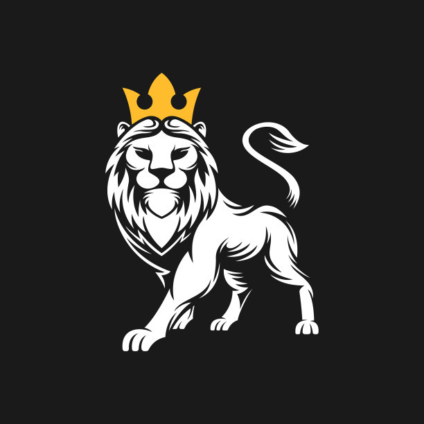 狮子标志设计复古奢华狮子头标志图片下载