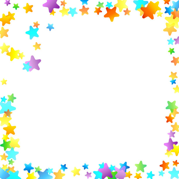 彩虹喜庆五彩缤纷，星光飘洒图片下载