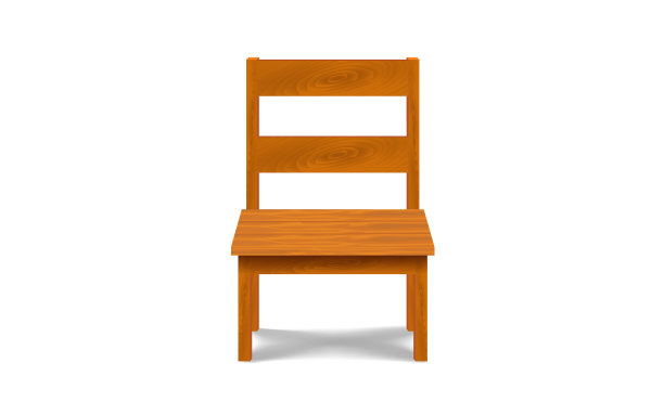 白色背景的木椅图片下载