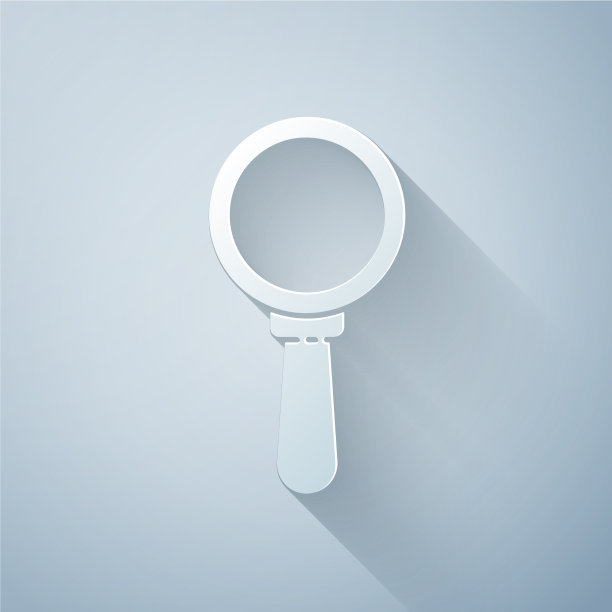 剪纸放大镜图标孤立在灰色图片下载