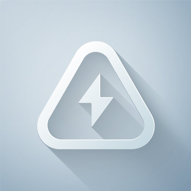 纸切割高压图标隔离灰色图片下载