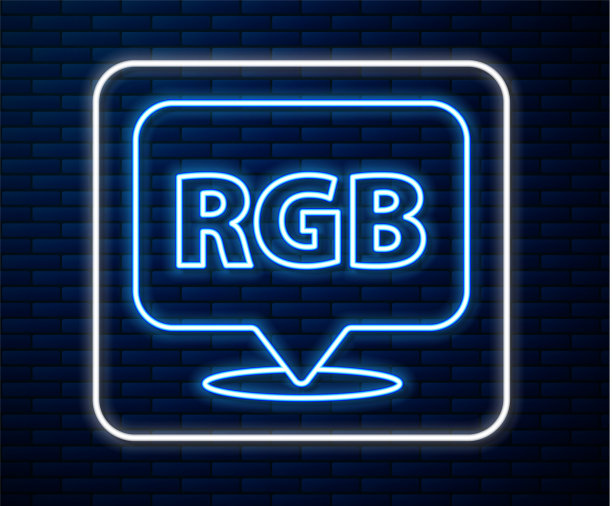 发光霓虹线语音气泡RGB和cmyk图片下载