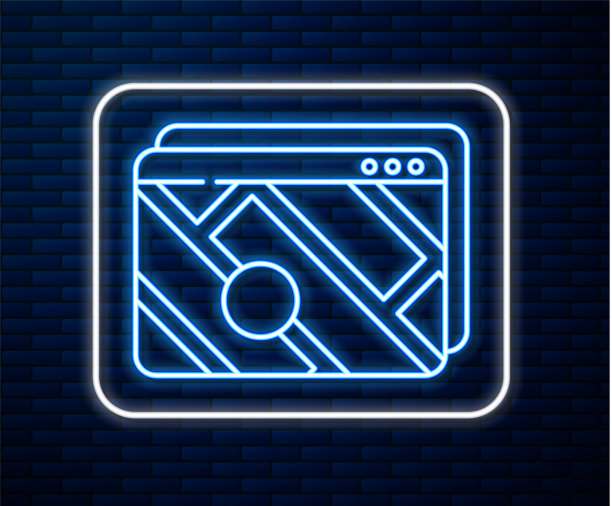 发光的霓虹线信息图表城市地图图片下载