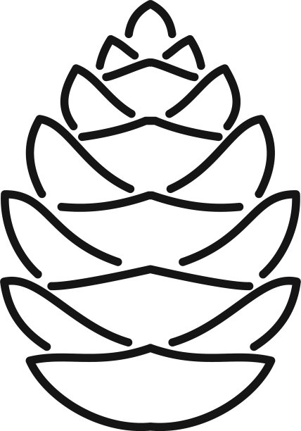 秋天松果图标轮廓风格图片下载