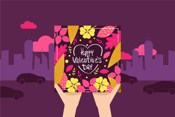 牵手礼品卡情人节快乐图片下载