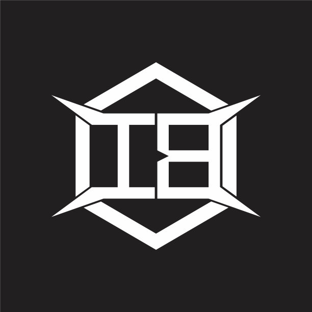 Ib标志字母与六边形和四个锥度图片下载