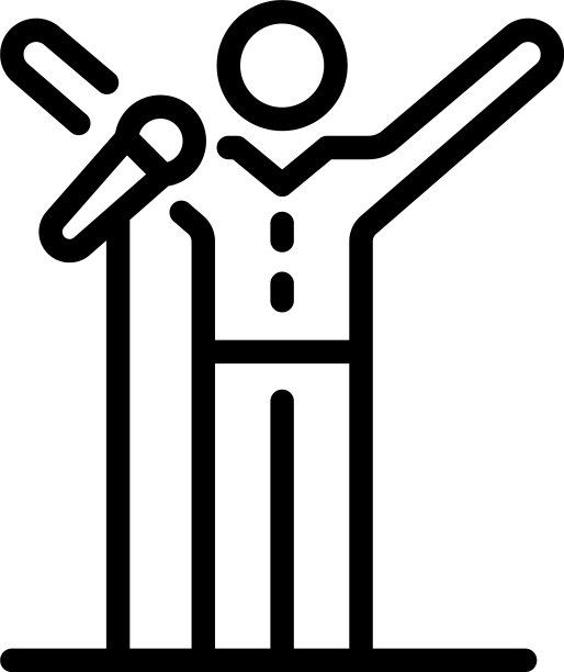 舞台演讲者图标轮廓风格图片下载