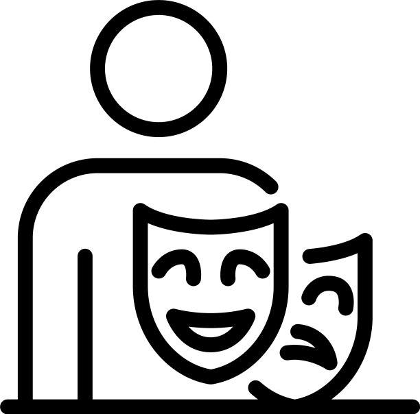 演员面具图标轮廓风格图片下载