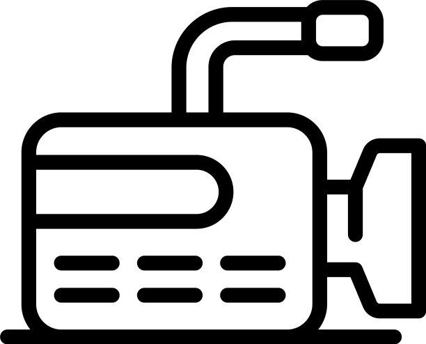 专业的摄像机图标轮廓风格图片下载