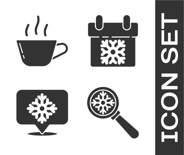 把放大镜和雪花咖啡杯放在一起图片下载