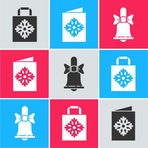 圣诞购物袋装圣诞纸图片下载