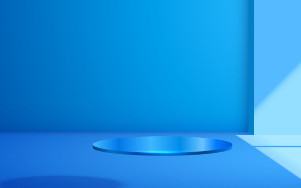 房间里的蓝色讲台图片下载