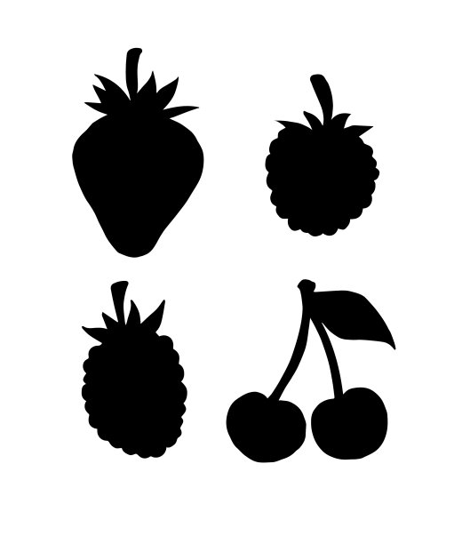 集黑莓剪影图片下载