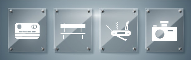 设置摄影相机瑞士军刀凳和图片下载