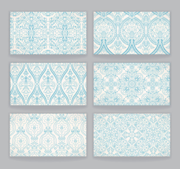 六张带有复古图案的卡片图片下载