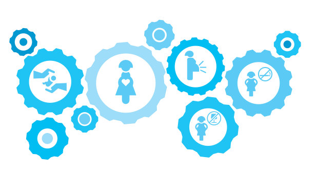 物流连接齿轮和图标图片下载