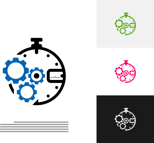 齿轮时钟logo设计理念时间管理图片下载