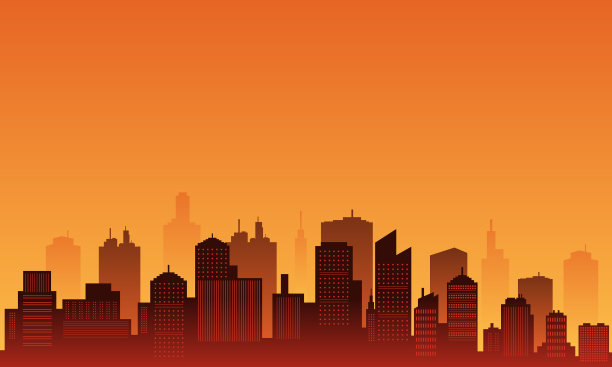 背景城市与日落在市中心图片下载