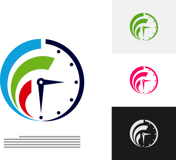 时钟Logo设计理念，时间管理Logo图片下载