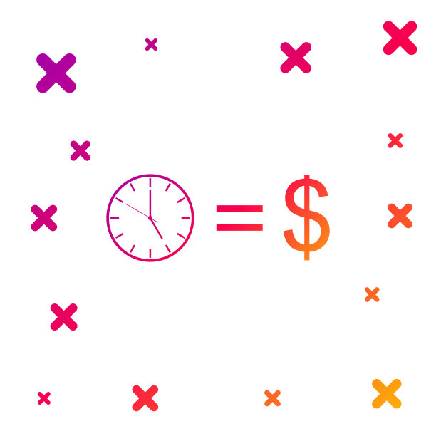 彩色时间是孤立在白色上的金钱图标图片下载