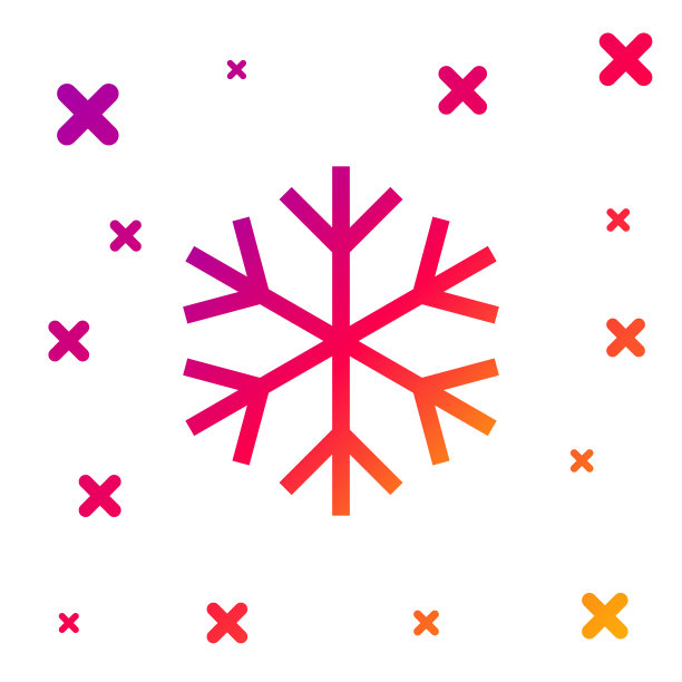 彩色雪花图标图片下载