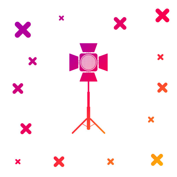 彩色电影聚光灯图标孤立在白色图片下载