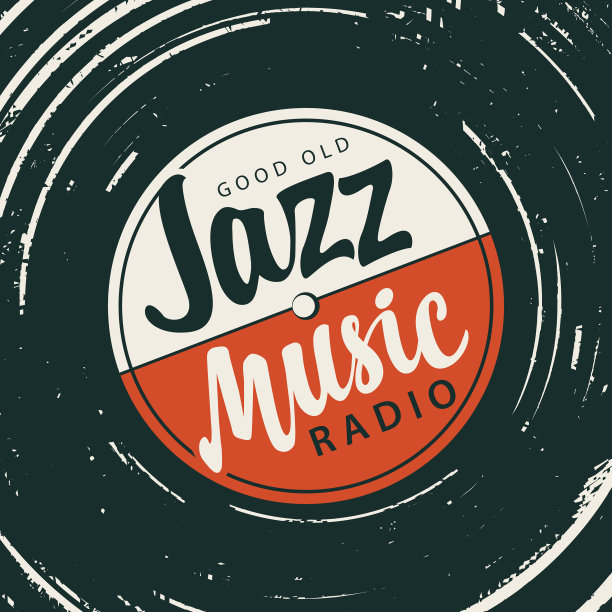 带有黑胶唱片的爵士音乐电台海报图片下载