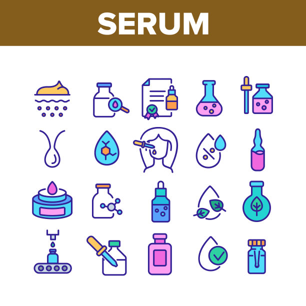 血清和化妆品收集图标集图片下载