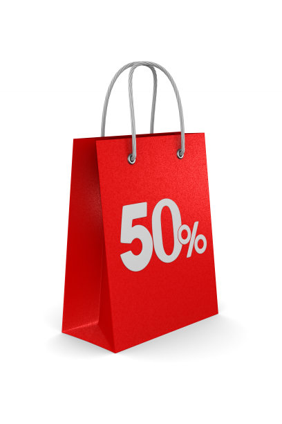 白色背景的红色纸制礼品袋。孤立的3 d演示图片下载