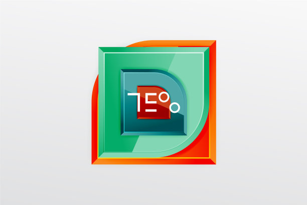 光滑的玻璃方块与圆形元素几何图片下载