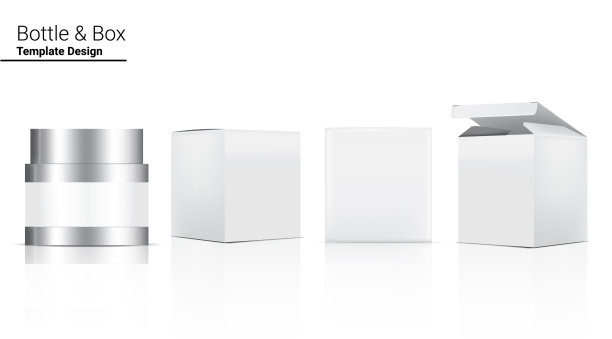 光滑的罐子瓶子模拟逼真的化妆品和图片下载