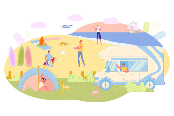 在海滩上度过暑假图片下载