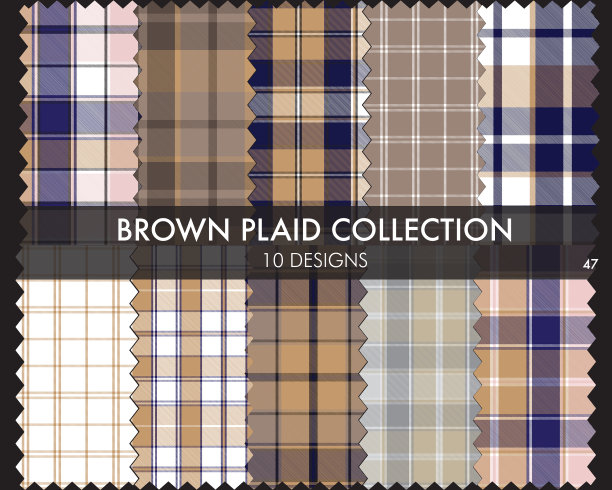 棕色格子呢无缝格子图案系列图片下载