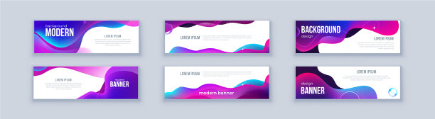 液体抽象横幅设计流体造型图片下载