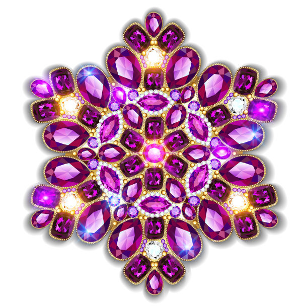 饰有宝石细丝的胸针垂饰图片下载