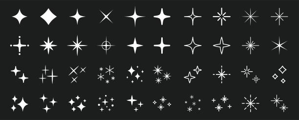 轻和闪光的雪花图标设置图片下载