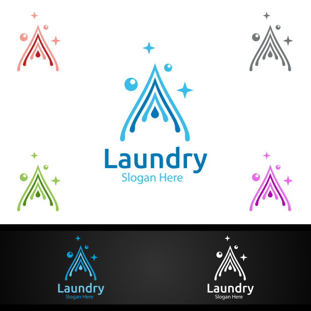 水洗衣干洗店的象征与衣服，水和洗涤的概念图片下载