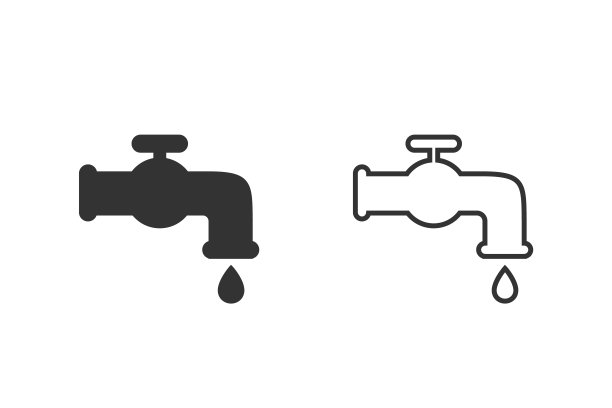 水龙头图标设置为白色。水龙头矢量图标图片下载