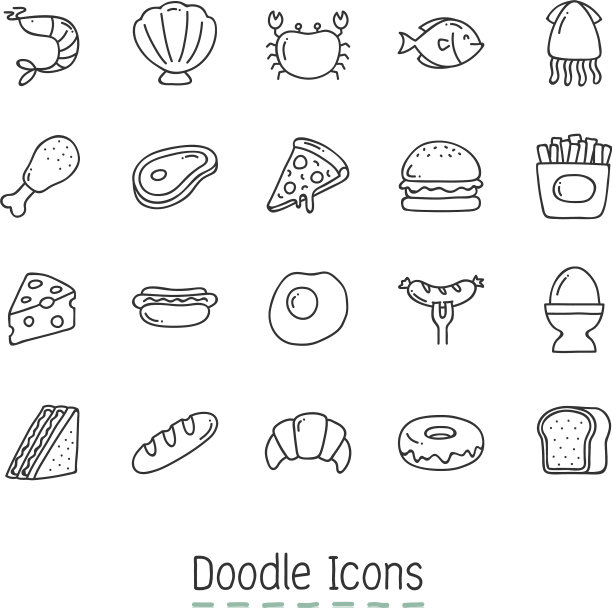 涂鸦食物图标图片下载