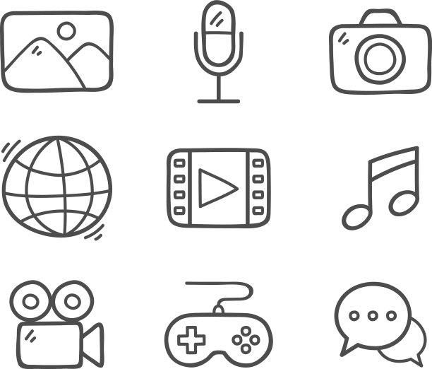 涂鸦多媒体图标图片下载