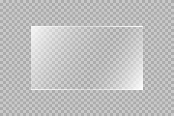 纹理长方形的玻璃板、镜面、窗户。一幅画或一面镜子的灯光效果。美丽逼真的反射股票矢量。图片下载