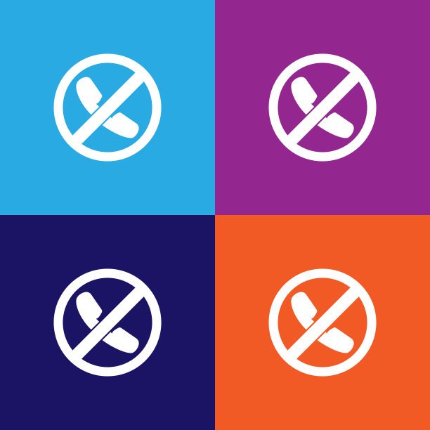 禁止呼叫，禁止标志插图图标上的彩色背景图片下载