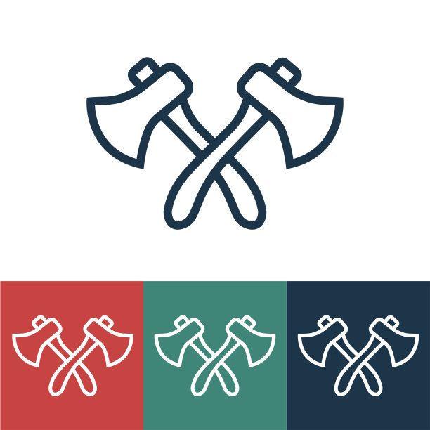 线性矢量图标与斧头图片下载