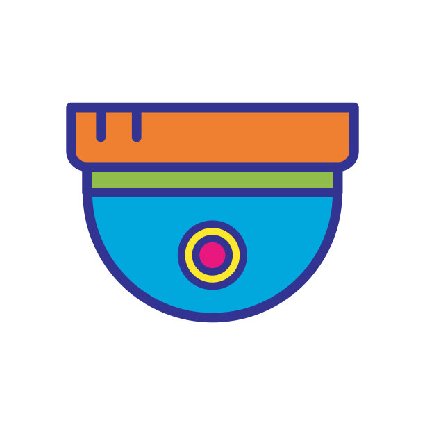 监控摄像头图标设计矢量模板图片下载