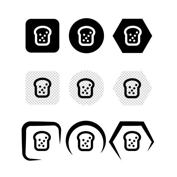 简单的面包图标标识设计图片下载