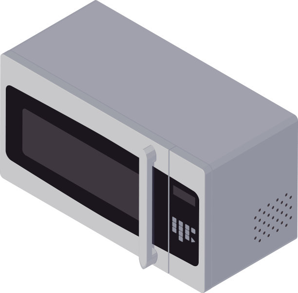 等距封闭微波炉隔离图片下载
