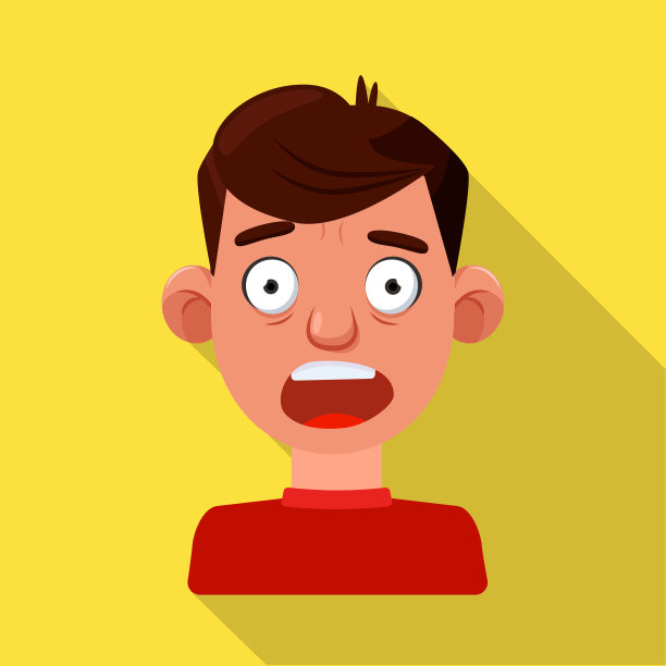 孤立物体男和恐惧符号男图片下载