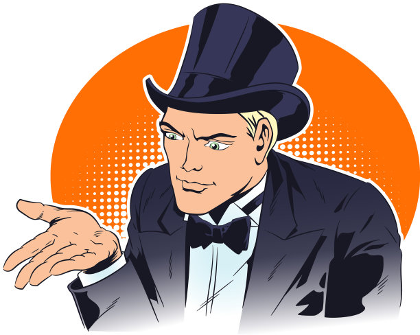 魔术师先生展示了打开空手的魔术图片下载