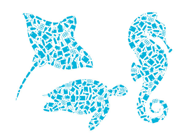 海洋动物垃圾地球污染概念图片下载