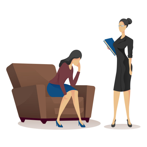 心理学家正在和一位女病人谈话图片下载